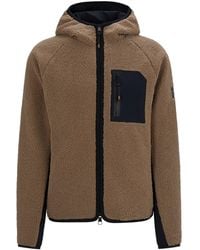 BOSS - Equestrian Hooded Hybrid Jacket With Cosy Teddy - Lyst