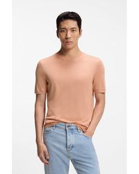 BOSS - Silk Knit T-Shirt - Lyst
