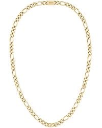 BOSS - Goldfarbene Halskette im Figaro-Stil mit Logo-Glied - Lyst