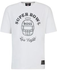 BOSS - X NFL T-Shirt aus Stretch-Baumwolle mit Artwork-Print - Lyst