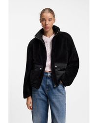 HUGO - Faux-Fur Jacket With Contrasting Patch Pockets - Lyst