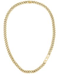 BOSS - Tone Curb-Chain Necklace With Logo Link - Lyst
