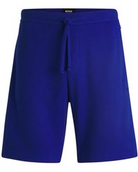 BOSS - Short De Pyjama En Coton Mélangé Avec Logo Brodé - Lyst