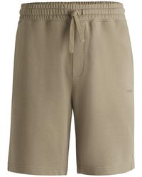 HUGO - Relaxed-Fit Shorts Aus Baumwoll-Terry Mit Logo-Print - Lyst