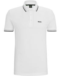 BOSS - Poloshirt aus Baumwoll-Piqué mit Kontrast-Logo - Lyst