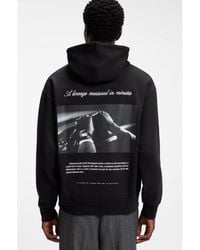 HUGO - Oversize-Fit Hoodie With Front And Back Logo Prints - Lyst