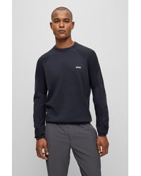 BOSS - Cotton-blend Regular-fit Sweater With Logo Detail - Lyst