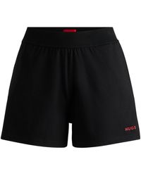 HUGO - Relaxed-fit Short Met Siliconen Logoprint - Lyst