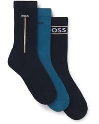 BOSS - Set Van Drie Paar Korte Sokken Met Logodetails - Lyst
