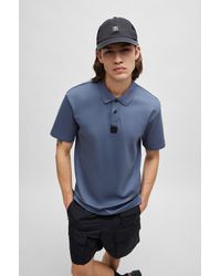HUGO - Interlock-cotton Polo Shirt With Stacked Logo - Lyst