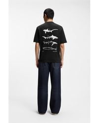 HUGO - Cotton-Jersey T-Shirt With Marine Artwork - Lyst