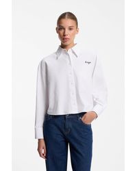 HUGO - Cropped Relaxed-Fit Blouse - Lyst