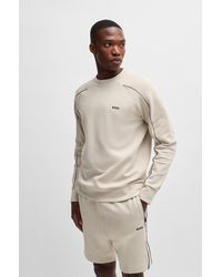 BOSS - Stretch-cotton Regular-fit Sweatshirt With Emed Artwork - Lyst