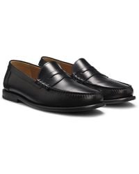 BOSS - Loafer Aus Leder Mit Pennyloafer-Besatz - Lyst
