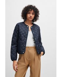 BOSS - Water-repellent Jacket With Diamond Quilting And Branded Poppers - Lyst