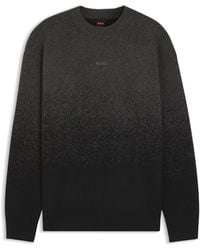 BOSS - Pullover Aus Woll-Mix Mit Dégradé-Muster - Lyst