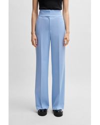HUGO - Regular-Fit High-Waisted Trousers With Flared Leg - Lyst