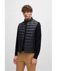 BOSS - Packable Gilet With Tonal Logo - Lyst