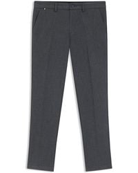 BOSS - Slim-Fit Broek Van Geborsteld Materiaal Met Visgraatpatroon - Lyst