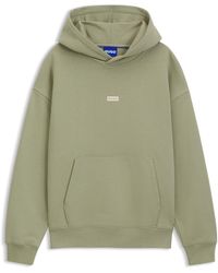 HUGO - Cotton-Terry Loose-Fit Hoodie With Logo Details - Lyst