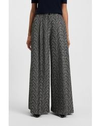 BOSS - Regular-Fit Wide-Leg Trousers - Lyst