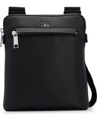 BOSS - Faux-leather Envelope Bag With Logo And Signature Stripe - Lyst