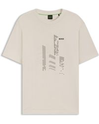 BOSS - Relaxed-Fit T-Shirt Aus Baumwoll-Jersey Mit Artwork-Print - Lyst