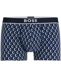 BOSS - Boxer court coupe Regular Rise en coton stretch avec imprimé de la saison - Lyst