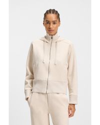 BOSS - Cotton-Jersey Hooded Jacket With Double B Monogram - Lyst
