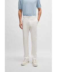 BOSS - Slim-fit Trousers In Stretch Cotton - Lyst