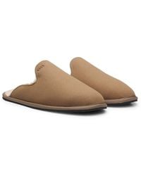 BOSS - Shearling-Lined Slip-On Slippers With Logo Detail - Lyst