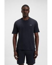 BOSS - Cotton-Blend Pyjama T-Shirt With Embroidered Logo - Lyst