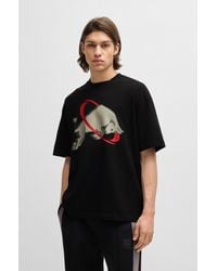 HUGO - X Rb Oversized-fit T-shirt With Signature Bull Motif - Lyst