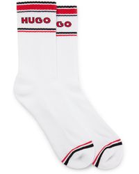 HUGO - Two-pack Of Quarter-length Socks With Stripes And Logo - Lyst