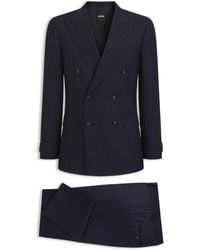 BOSS - Traje Slim Fit De Dos Piezas En Lana Elástica A Rayas - Lyst