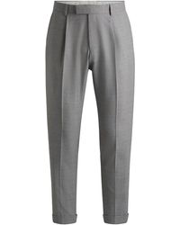 BOSS - Relaxed-fit Trousers In Micro-patterned Virgin Wool - Lyst