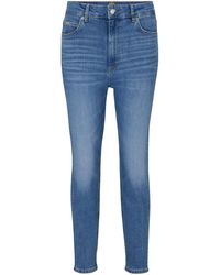 BOSS - Kortere Jeans Met Hoge Taille Van Comfortabel Blauw Stretchdenim - Lyst