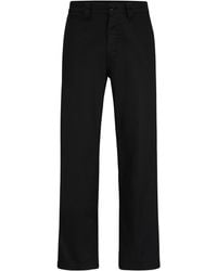 BOSS - Straight-Fit Hose aus elastischem Baumwoll-Twill - Lyst