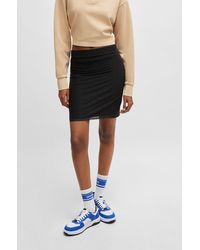 HUGO - Slim-fit Mini Skirt In Logo Mesh - Lyst