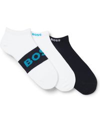 BOSS - Set Van Drie Paar Enkelsokken Van Een Katoenmix - Lyst