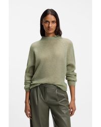 BOSS - Alpaca-Blend Sweater With Mock Neckline - Lyst