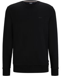 BOSS - Sweatshirt aus Baumwoll-Terry mit gummiertem Logo-Print - Lyst