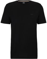 BOSS - T-shirt Van Katoenen Jersey Met Rubberen Logoprint - Lyst