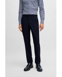 BOSS - Slim-fit Trousers In Micro-patterned Performance-stretch Fabric - Lyst