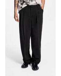 HUGO - Pleat-Front Trousers With Whipstitch Details - Lyst