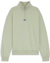 HUGO - Zip-Neck Cotton Sweatshirt - Lyst