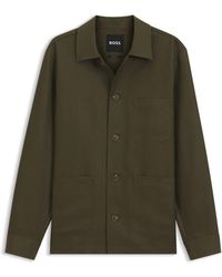 BOSS - Relaxed-Fit Overshirt Van Effen Twill - Lyst