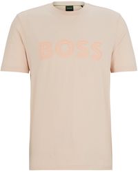 BOSS - Cotton-jersey Regular-fit T-shirt With Logo Artwork - Lyst
