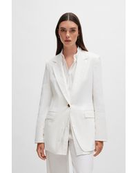 BOSS - Regular-fit Jacket In A Linen Blend - Lyst