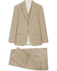 BOSS - Slim-Fit Driedelig Pak - Lyst